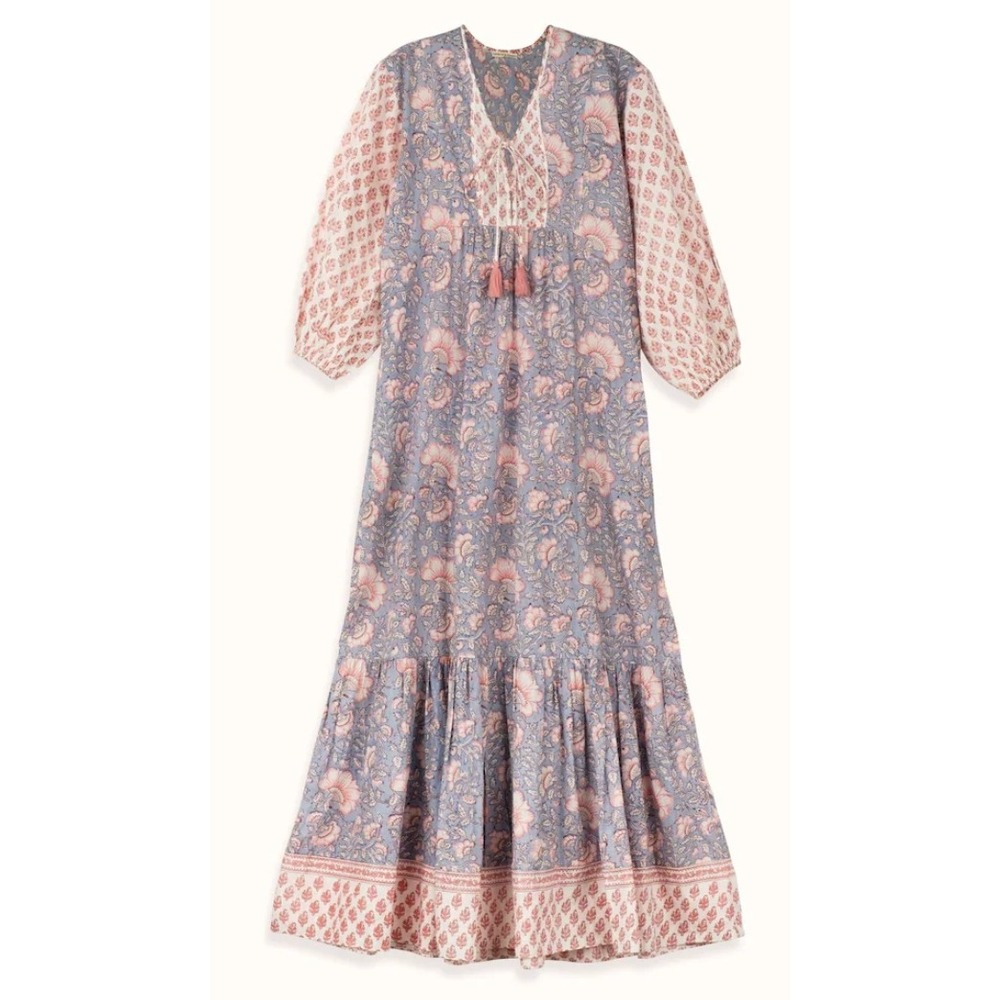 Ophelia and Indigo Pink/Blue Molly Long Sleeve Dress Tassels‎ Size S